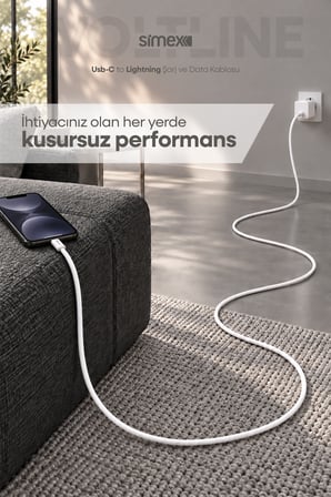 Type-C to Lightning 2 Metre Kablo 30W PD Hızlı Şarj iPhone 11 12 13 14 Uyumlu