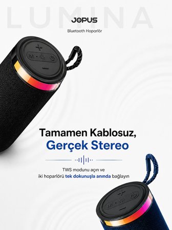 Yüksek Sesli Işıklı Taşınabilir TWS Bluetooth Hoparlör Şarjlı Kablosuz Speaker AUX USB SD Destekli