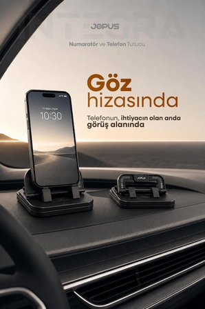 Araç İçi 360 Dönebilen Numaratörlü Telefon Tutucu Torpido Üstü Tablet Parkmatik Katlanabilir Standlı