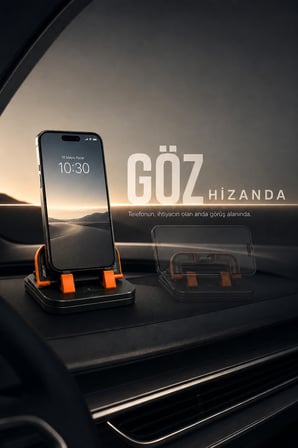Araç İçi 360 Dönebilen Numaratörlü Telefon Tutucu Torpido Üstü Tablet Parkmatik Katlanabilir Standlı