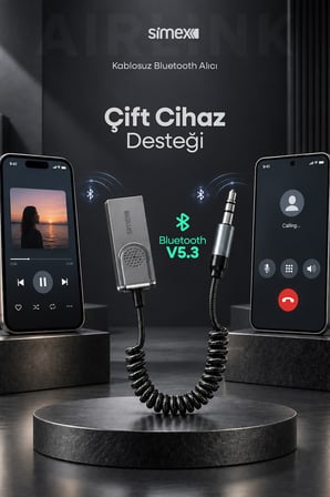 Mikrofonlu Aux Dönüştürücü Bluetooth Wireless Kablosuz Araç Kiti 3.5mm Jack Adaptörü Receiver Ses Alıcısı