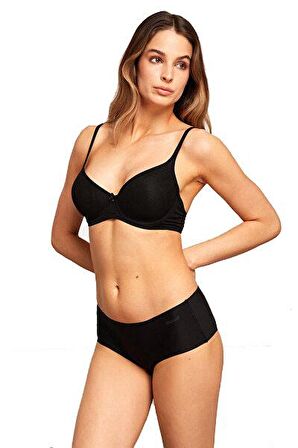 Kom Rosalinda Lazer Kesim Dikişsiz Siyah Şort 