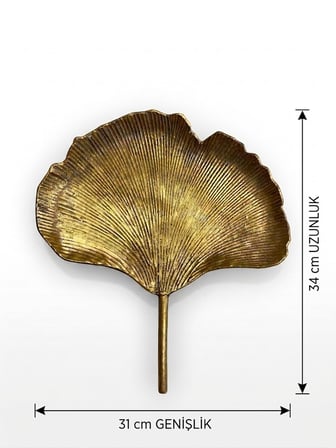 METAL GOLD YAPRAK DEKOR ORTA BOY 34 x 31 CM
