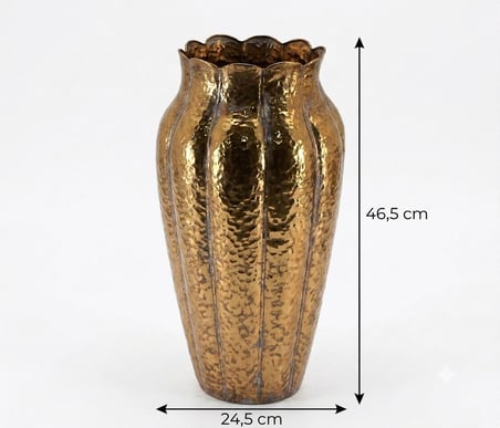 PANALI METAL DEKORATİF VAZO ORTA BOY 46,5 x 24,5 cm