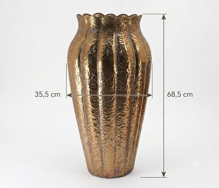 PANALI METAL DEKORATİF VAZO BÜYÜK BOY  68,5 x 35,5 cm