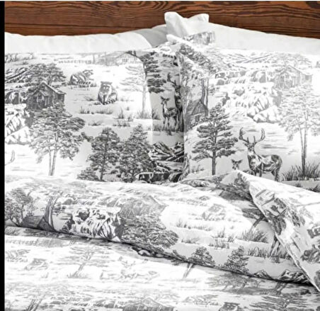 English Home Winter Forest %100 Pamuk Flanel 2li Yastık Kılıfı