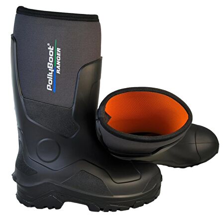 Polly Boot Ranger Outdoor Çizme Poliüretan Neopren Avcı Balıkçı Çizmesi Siyah