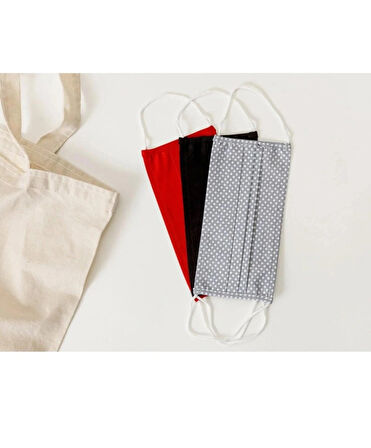 English Home Dots Pamuklu Maske 3’lü Set Kırmızı | Yıkanabilir, Nefes Alabilen Kumaş Maske