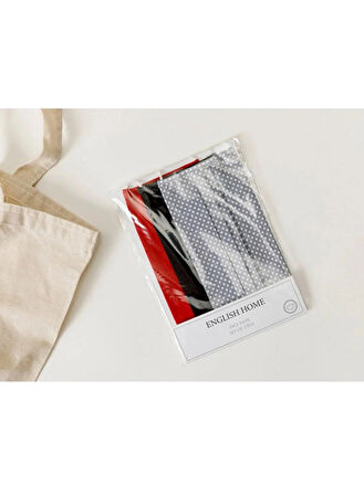 English Home Dots Pamuklu Maske 3’lü Set Kırmızı | Yıkanabilir, Nefes Alabilen Kumaş Maske