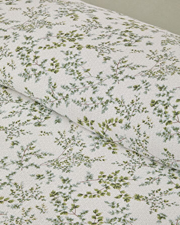 Natur Baskılı Tek Kişilik Pike Takımı 150x220 cm Yeşil