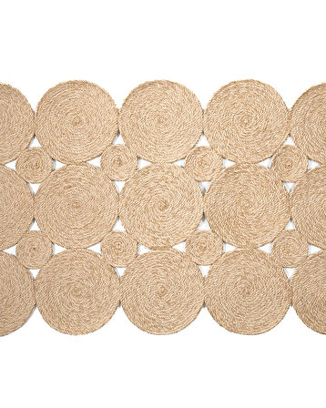 English Home Ring Dekoratif Jüt Kilim Naturel