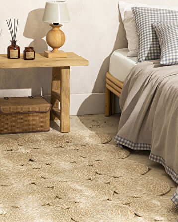 English Home Ring Dekoratif Jüt Kilim Naturel