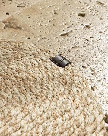 English Home Ring Dekoratif Jüt Kilim Naturel