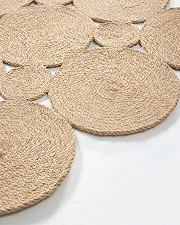 English Home Ring Dekoratif Jüt Kilim Naturel