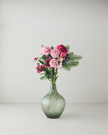 English Home Pine Tek Dal Yapay Çiçek Koyu Yeşil