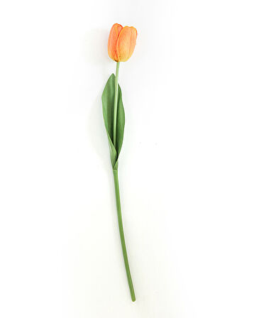 English Home Tulip Garden Tek Dal Yapay Çiçek Turuncu