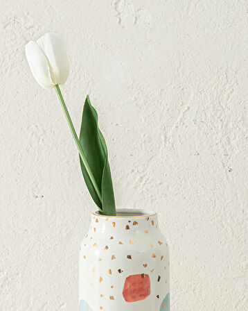 Tulip Garden Tek Dal Yapay Çiçek Beyaz