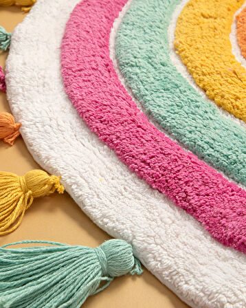English Home Rainbow Pamuklu Banyo Paspası Renkli