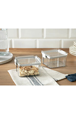 Colorato Plastik 2'li Erzak Kabı 450 Ml Gri