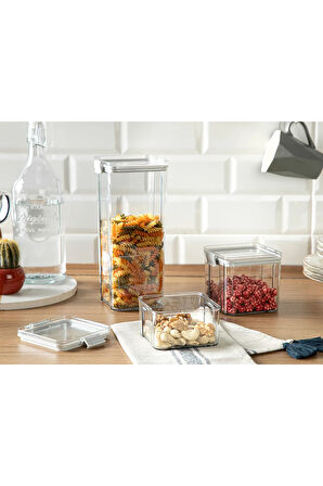 Colorato Plastik 2'li Erzak Kabı 450 Ml Gri