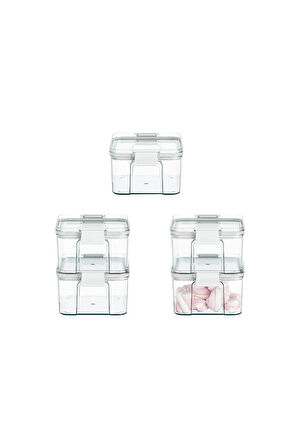 Colorato Plastik 2'li Erzak Kabı 450 Ml Gri