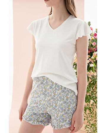 English Home Spring Flower Viskon Kadın Pijama Takımı Mavi