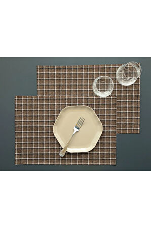 Claudia 2'li Amerikan Servis 30x45 Cm Kahve