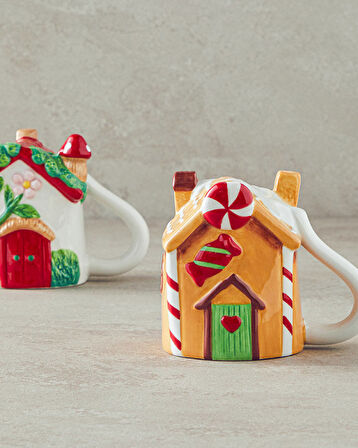 Pretty Home Dolomite Yılbaşı Kupa 200 ml Renkli