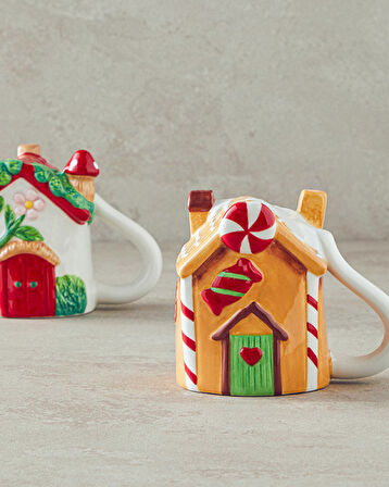 Flowery Home Dolomite Yılbaşı Kupa 200 ml Renkli