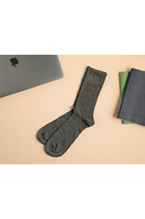 Basic Cotton Pamuk Erkek Soket Çorap 40-44 Gri