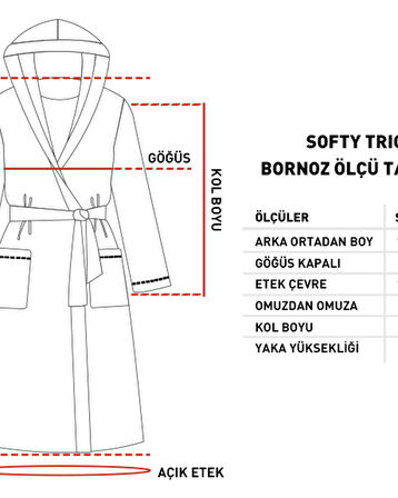 Softy Triga %100 Pamuklu Kapüşonlu Bornoz Lacivert