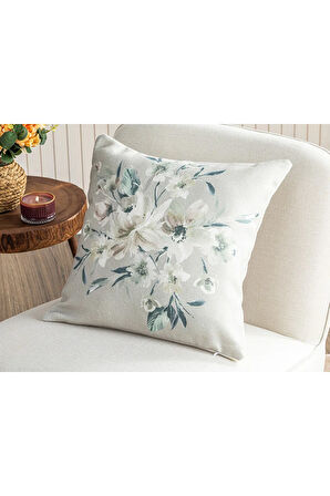 Lerna Baskılı Kırlent Kılıfı 45x45 Cm Gri