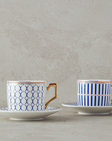 English Home Rabecca New Bone China Kahve Fincan Takımı 4 Parça 2 Kişilik Lacivert