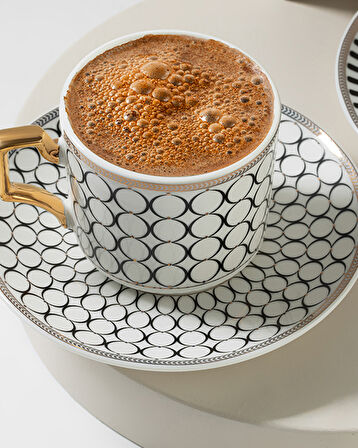 English Home Rabecca New Bone China Kahve Fincan Takımı 4 Parça 2 Kişilik Siyah