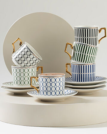 English Home Rabecca New Bone China Kahve Fincan Takımı 4 Parça 2 Kişilik Siyah