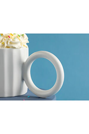 Angled New Bone China Kupa 260 Ml Beyaz