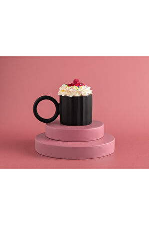 Angled New Bone China Kupa 260 Ml Siyah