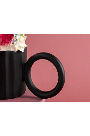 Angled New Bone China Kupa 260 Ml Siyah