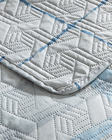 English Home Ocean Plaid Çift Kişilik Çok Amaçlı Örtü Mavi