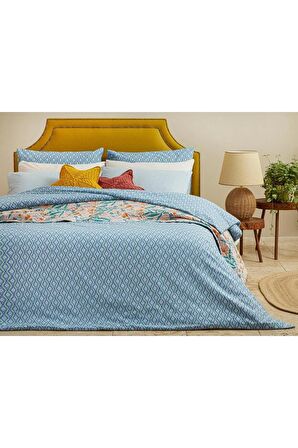 Quarto Kolay Ütülenir Çift Kişilik Nevresim 200x220 Cm Mavi