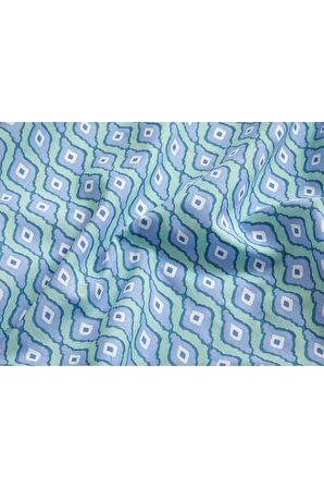Quarto Kolay Ütülenir Çift Kişilik Nevresim 200x220 Cm Mavi