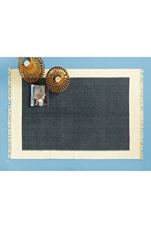 Lara Purl Dokuma Kilim Lacivert - Krem