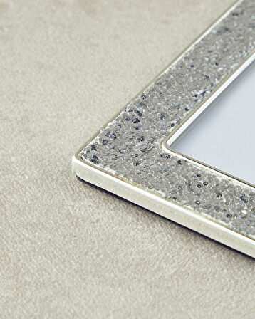 Glitter Çerçeveli Metal Yılbaşı Ağaç Süsü Silver