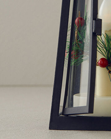 English Home Candlelight Plastik Fener Siyah