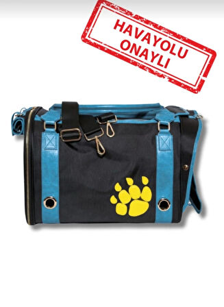 STRONG CLOWS HAVA ALANI ONAYLI KEDİ VE KÖPEK TAŞIMA ÇANTASI MAVİ