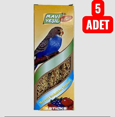 MAVİ YEŞİLMEYVELİ MUHABBET KUŞ YEMİ 5 'Lİ PAKET