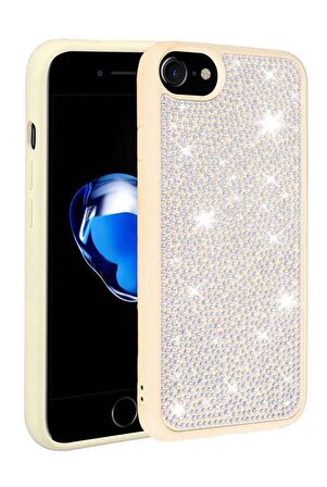 Apple iPhone SE 2022 Kılıf Parlak Taşlı Şık Tasarım Ston Kapak