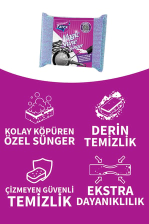 Parex bulaşık süngeri magic shine tekli