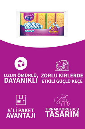 Bubble Sünger Düz 5'li 24 Paket 1 Koli