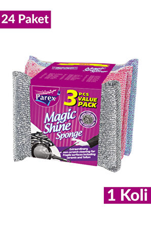 Magic Shine Sünger 3’lü 24 Paket 1 Koli
